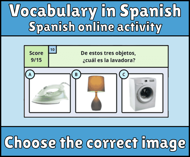 Spanish vocabulary activity, choose the correct image 1