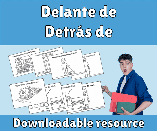 'Delante de' and 'Detras de', easy illustration practice for beginners