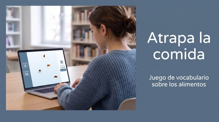 Atrapa la comida Spanish food vocabulary game